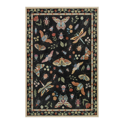Insect Print Washable Rugs for Living Room Ultra-Thin Non-Slip Modern Bedroom Large Carpet