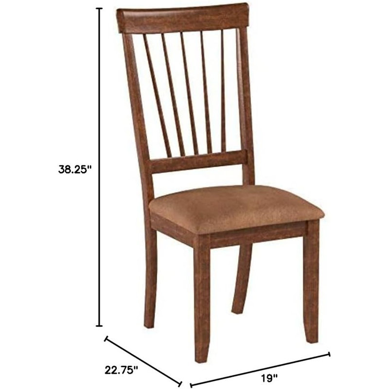 Rustic Brown Microfiber Upholstered Side Chair Set