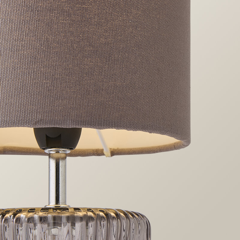 Rokiatou Glass Table Lamp, Grey Smoke Base/Grey Shade