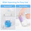 Distributeur de détergent à lessive en plastique avec poignée, contenants à détergent 51 oz avec couvercle anti-poussière entièrement couvert, 8 lables, adoucisseur, contenant à perles pour l'organisation de la salle de lavage, transparent, 2 paquets