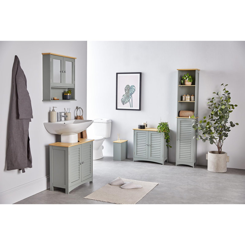 Amici 48" White Freestanding Vanity with Satin Bronze Trim