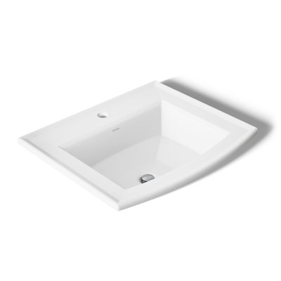 Archer® Vitreous China Rectangular Drop-In Bathroom Sink with Overflow