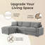 Canapé d'angle modulaire Tonic 103 po en polyester avec pouf et 4 rangements dissimulés, canapé infonuagique 3 places avec assise profonde, combinaison flexible, montage sans outils pour le salon-2001488996