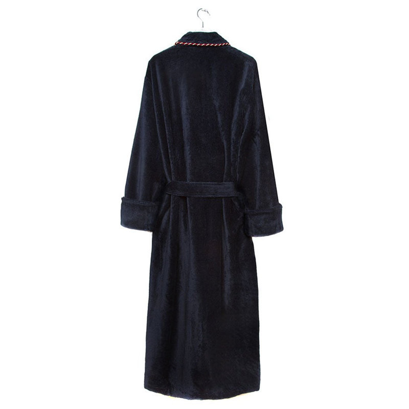 100% Cotton Mid-Calf Bathrobe with Pockets, M