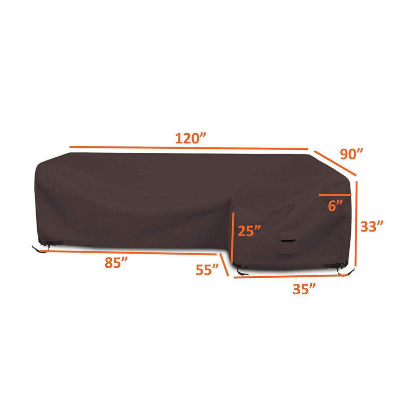 Housse de protection pour canapé d'extérieur Kimbolton, H 33 po x l 90 po x P 35 po, Café