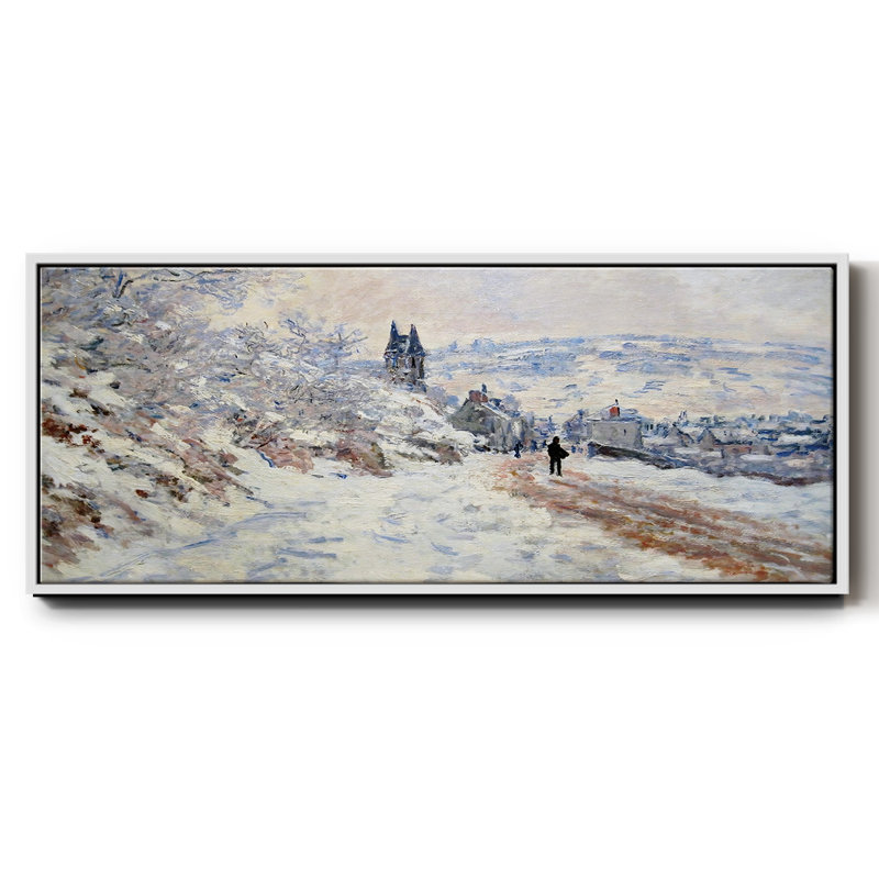 «The Road to Vetheuil, Snow Effect» - Toile encadrée, H 8 po x l 20 po
