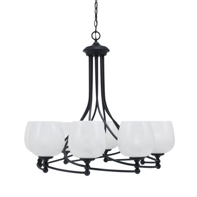 Lustre 8 lumières avec verre à bulles 6 "Sadea