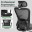 Chaise de bureau ergonomique, chaise de bureau à dossier haut en filet avec support lombaire réglable, appui-tête 3D, accoudoirs 4D, fonction d'inclinaison, chaises de travail pivotantes à roulettes, chaise d'ordinateur pour de longues heures de trava-849238473-849238479