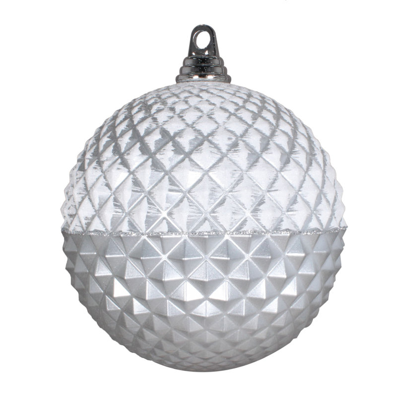 Ornement boule de durian Dillwyn, Argent, H 12 po x l 12 po x P 12 po