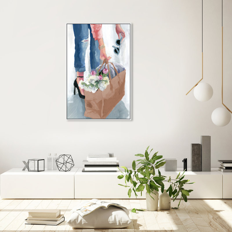 Spring Casual Fridays - peinture sur toile, Toile blanche encadrée, H 36 po x l 24 po