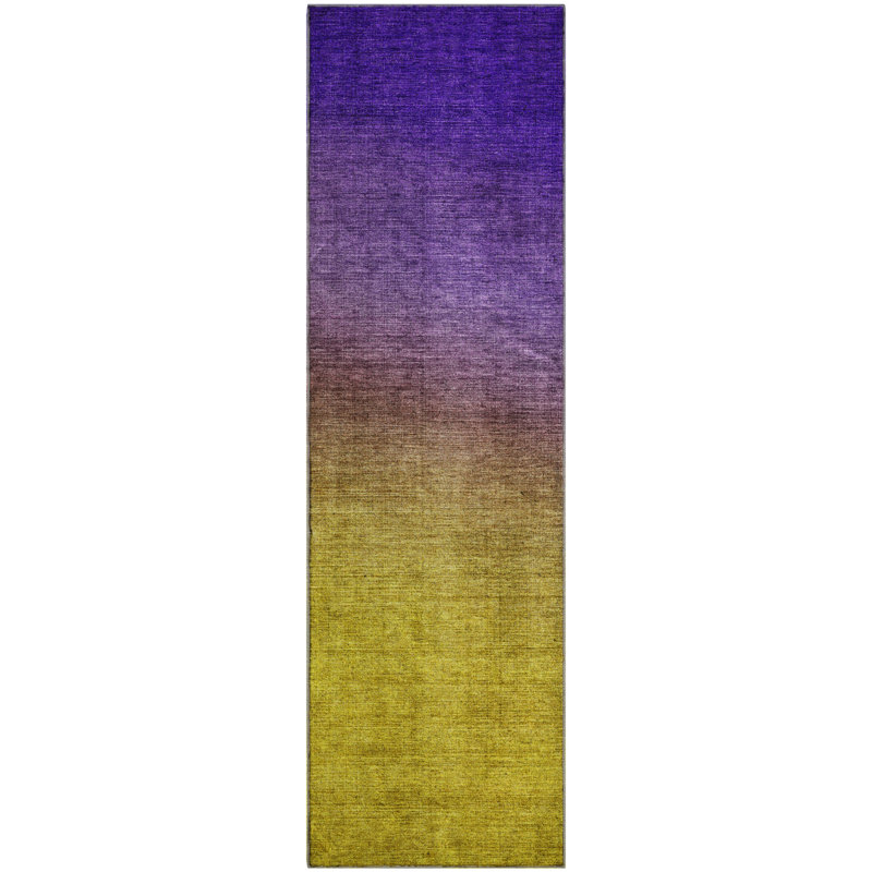 Premium Machine Washable Cerrito AMF587 Purple, Runner 2'3" x 7'6"