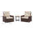 3-Piece Patio Recliner Set with Cushions and Table, Weather-Resistant Wicker and Eucalyptus Wood Arms-112475981