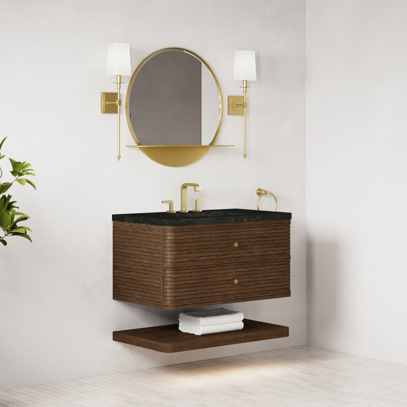 Allamari 36" W Single Vanity, Phantome Eclos, Sable Oak, 8" Widespread
