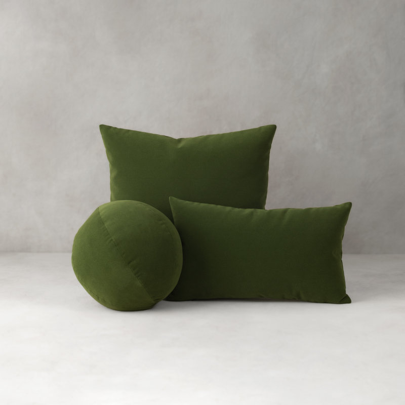 Lush Velvet Orb Woven Accent Pillow Cover & Insert, Green