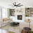 52" Large Ceiling Fan With Dimmable Led Light 8 Abs Blades Remote Control Reversible Dc Motor For Living Room