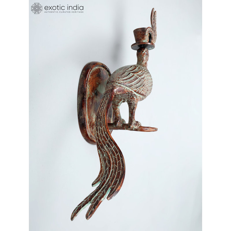  22" Brass Bird Wall Mount, Decorative Nature Inspired Wall Décor