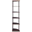 Bibliothèque d'angle Cappuccino - 5 tablettes en bois pour petits espaces
