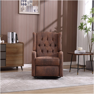 Chaise berçante inclinable, chaise berçante pivotante à 360 degrés, fauteuil coulissant, fauteuil inclinable berçant et pivotant moderne pour chambre à coucher, siège de cinéma maison (café)
