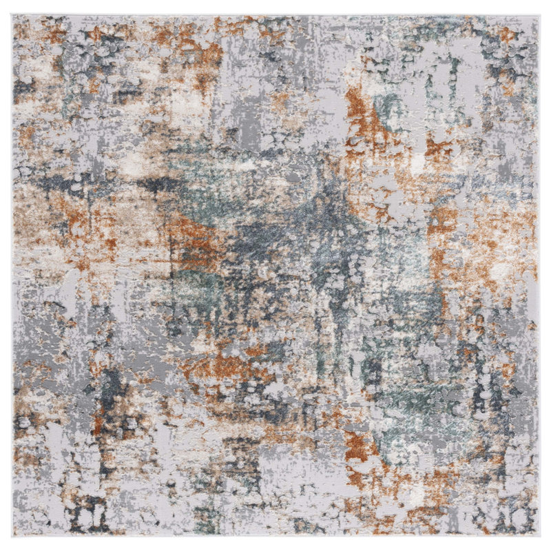 Joonyoung 100 Performance Abstract Rug, Square 6'7"