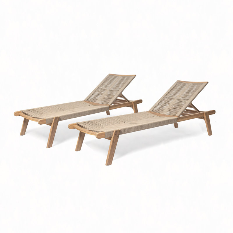 Chaise longue d'extérieur en corde (ensemble de 2)
