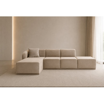 4 Seater Velvet Sofa & Chaise