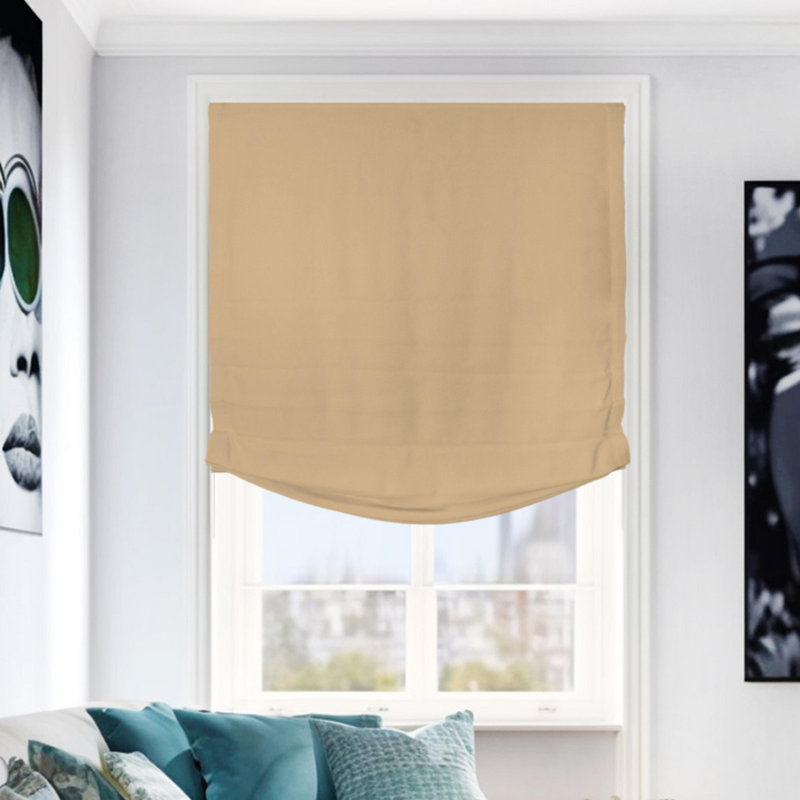 Semi Sheer Roman Shade, 23"W x 64"L, Khaki