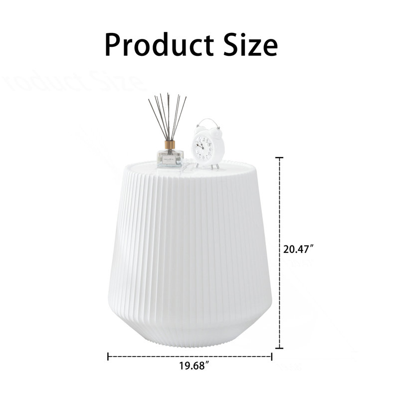 Table basse Unique, Blanc, H 20,52 po x l 19,73 po x P 19,73 po