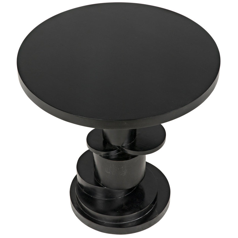 Hugo Solid Wood End Table, Hand Rubbed Black