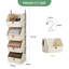 Paquet de 2 tablettes de rangement non tissées avec paniers à 4 niveaux avec rangement, peu encombrant pour dortoir pour chambre à coucher, beige-1228865455