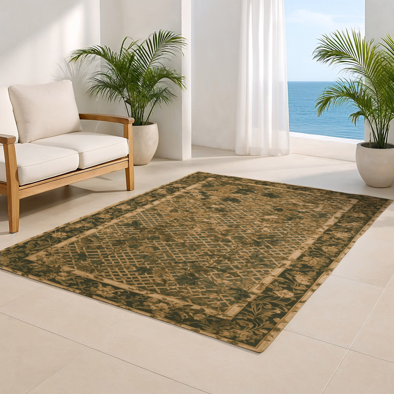 Tapis d'intérieur et d'extérieur brun Nature, Rectangulaire 2 pi x 3 pi