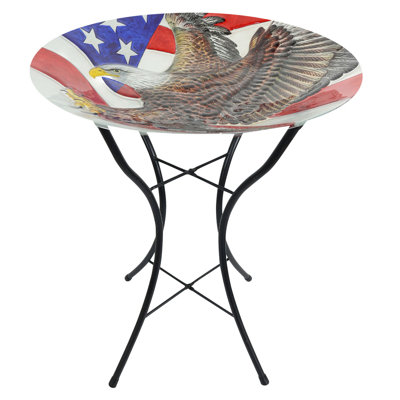 Bain d'oiseaux en verre Freedom Eagle