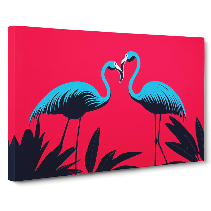 Enlivening Flamingos - Wrapped Canvas, 35cm H x 50cm W x 3cm D