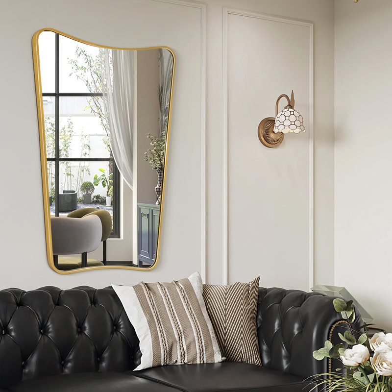 Miroir mural, Doré, 30 po x 22 po