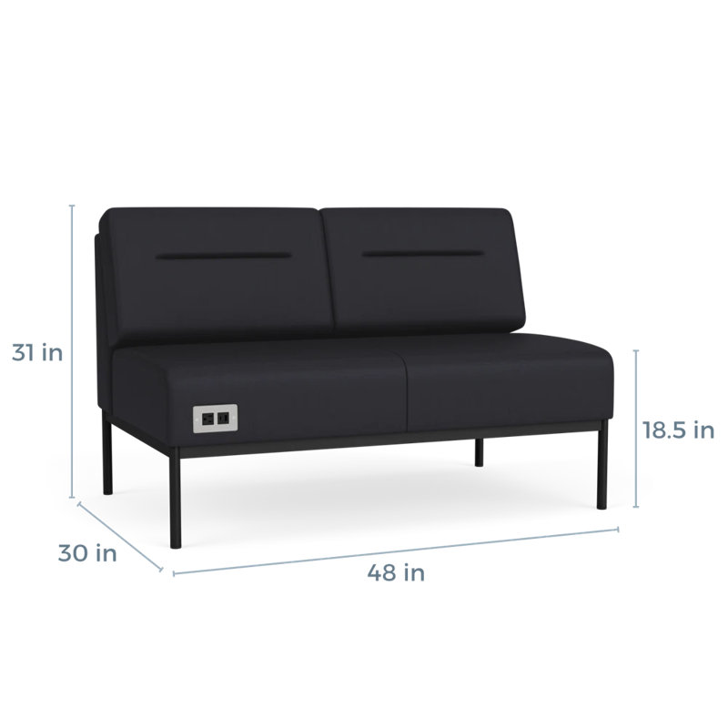 Causeuse Darsey, Avec alimentation, Noir, Noir Patriot Plus