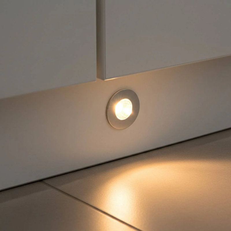 UltraBeam 1 Watt LED Kitchen Plinth Light - Low Level Effect Light - 23mm Diameter, Polished Chrome