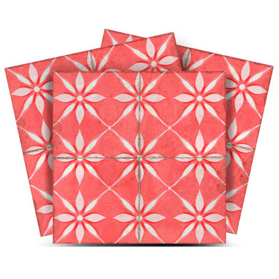 5" x 5" Floral Vinyl Peel and Stick Mosaic Tile