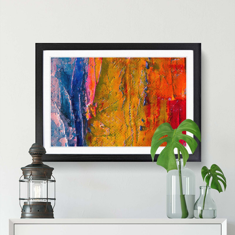 Abstract Vol.381 by S.Johnson - Framed Print, 45cm H x 63cm W x 2cm D, Black Framed