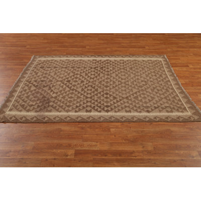 Brown Kilim Hand Woven Area Rug 5x7