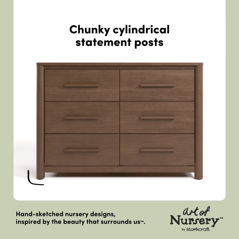 Malta 6 Drawer Dresser, Hazelnut