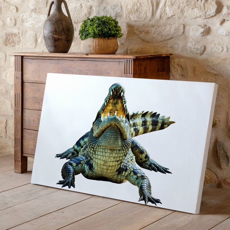 Toile, reproduction dynamique d'un crocodile dans un art mural, H 9 po x l 12 po