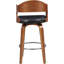 Tabouret de bar pivotant à hauteur de comptoir en bois et similicuir 27 po Mid-Century