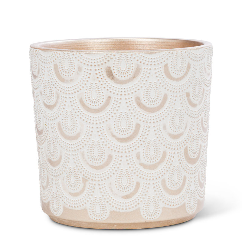 Wagner Ceramic Cachepot, 6" H x 6" W x 6" D