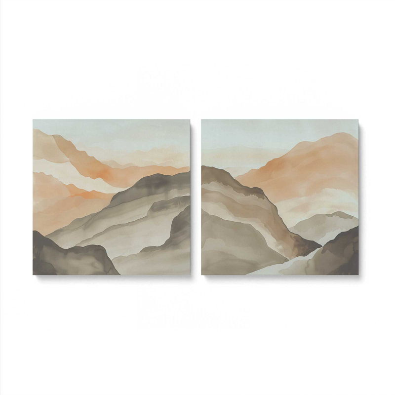 Ensemble de 2 impressions sur toile Amber Horizons, Toile tendue, H 24 po x l 48 po x P 1,25 po