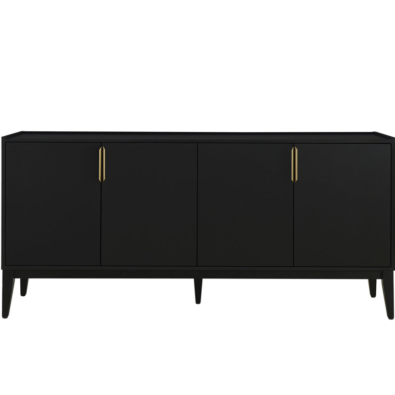 Armoire 4 portes pour couloir - et bois massif, tablette réglable, rangement noir, chambre à coucher avec tablette, vestibule