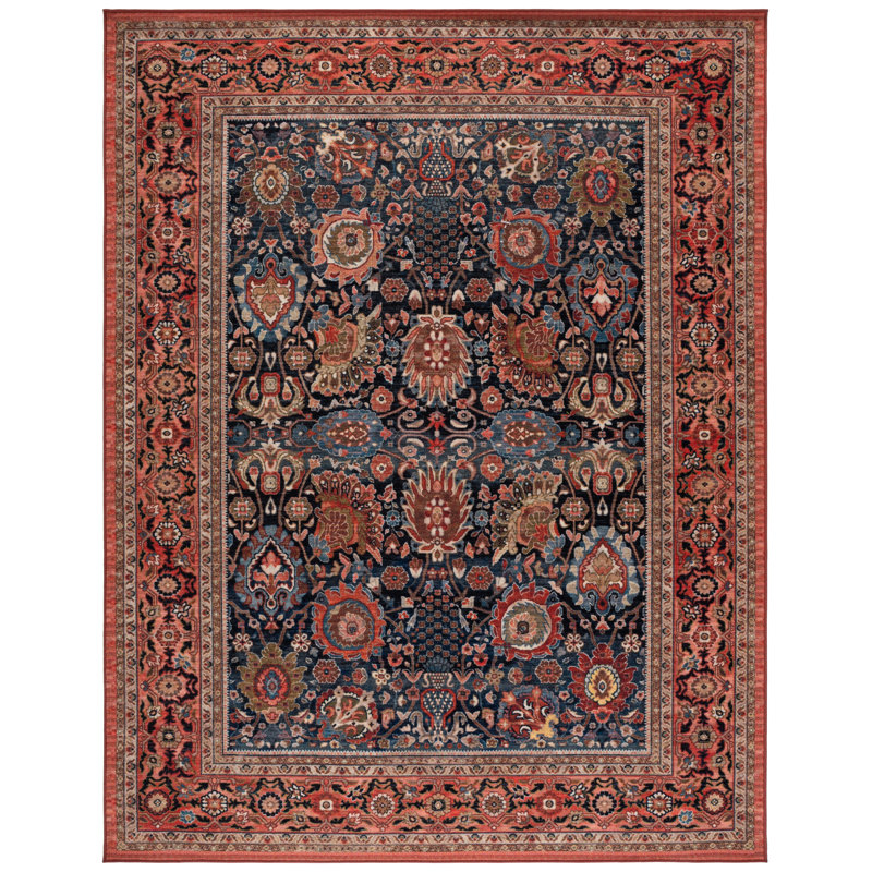 Kaivan Performance Machine Washable Oriental Rug, Square 6'7"