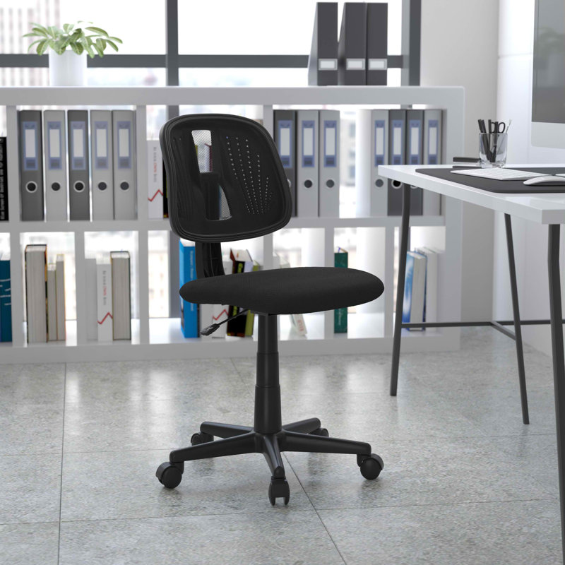 Contemporary Mid-Back Mesh Swivel Task Chair with Pivot Back in Gray
