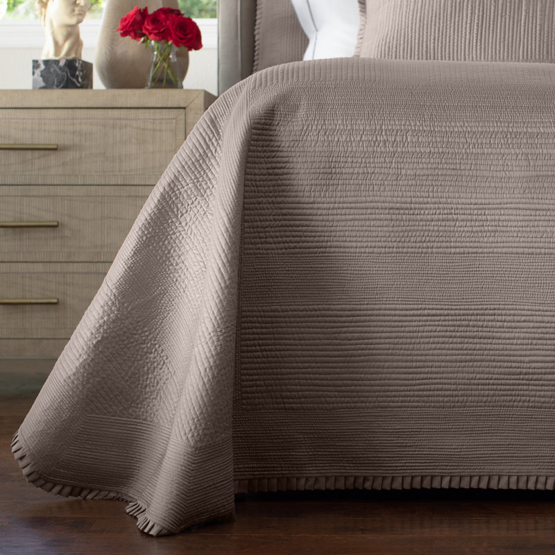 Battersea Coverlet, King Bedspread, Taupe