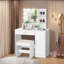 Ensemble coiffeuse avec tabouret et miroir Dasher-1351356159