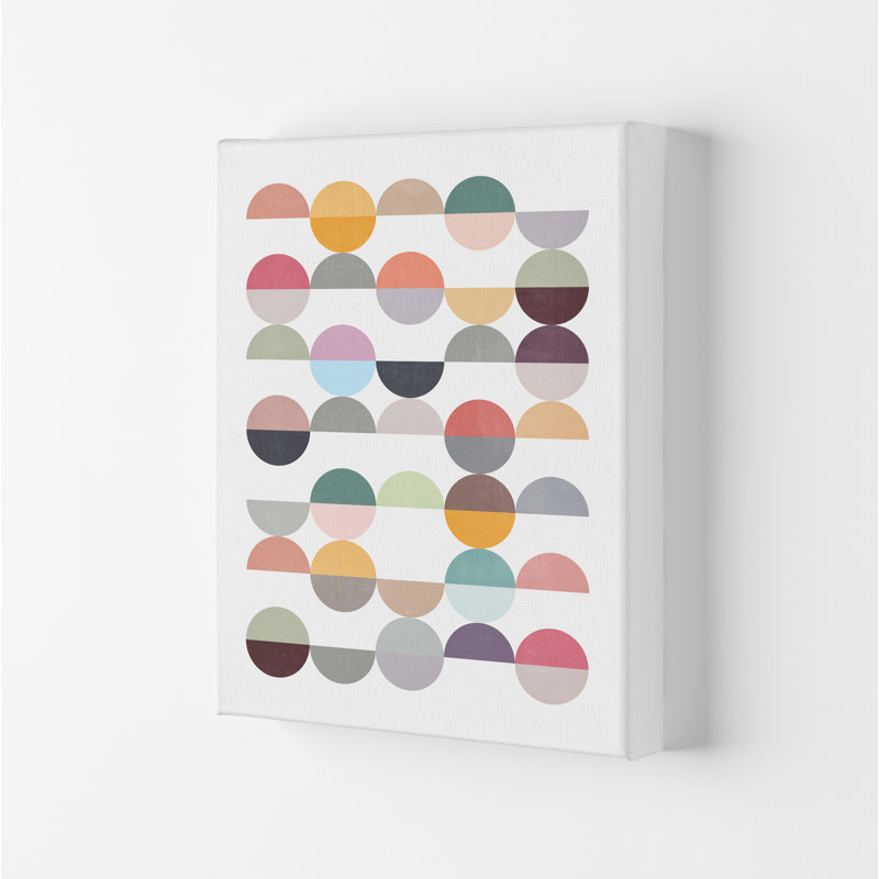 Scandinavian Colourful Circle Art Original - Print, 84cm H x 59cm W x 1cm D, No Frame