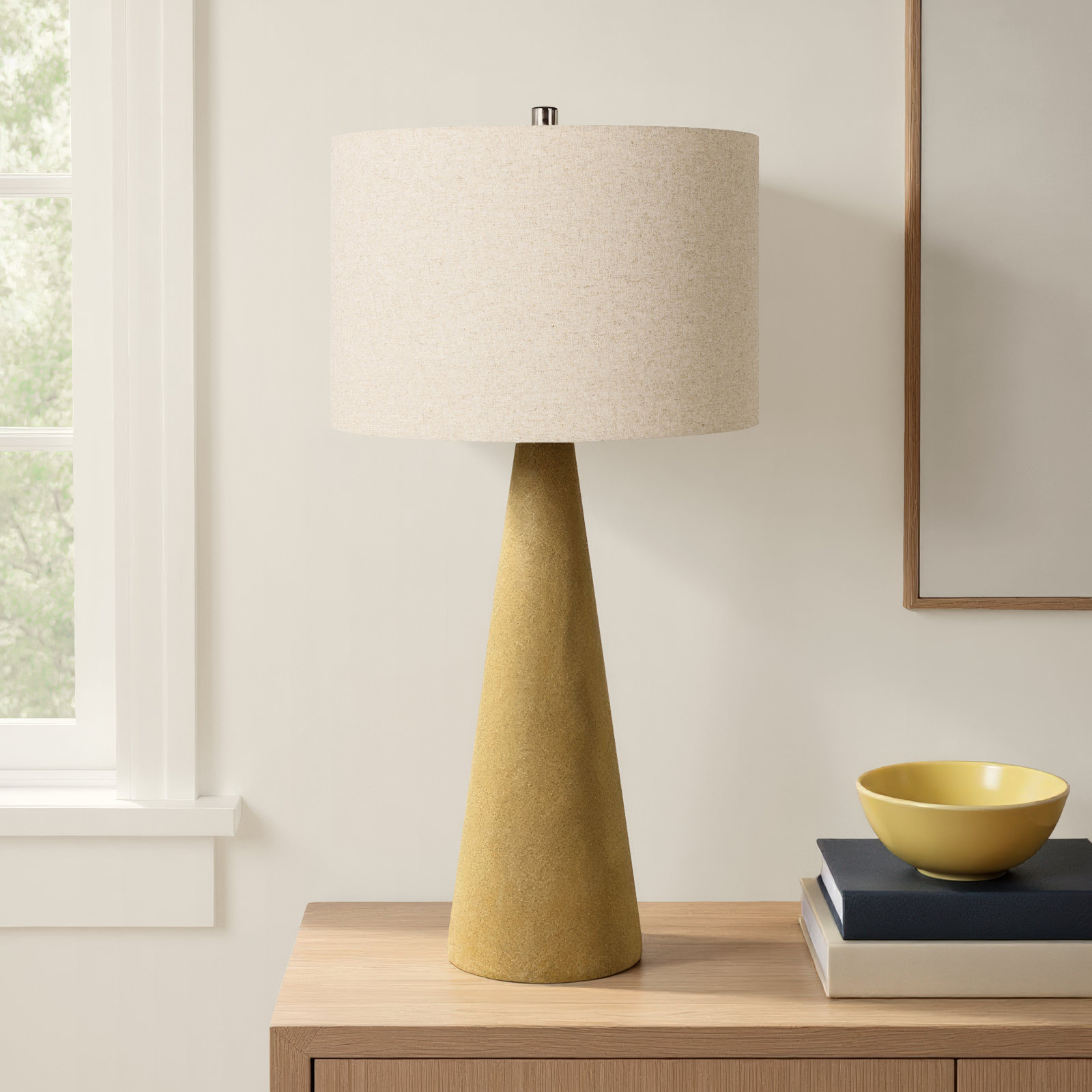 Kecia Concrete Table Lamp, Yellow